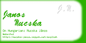 janos mucska business card
